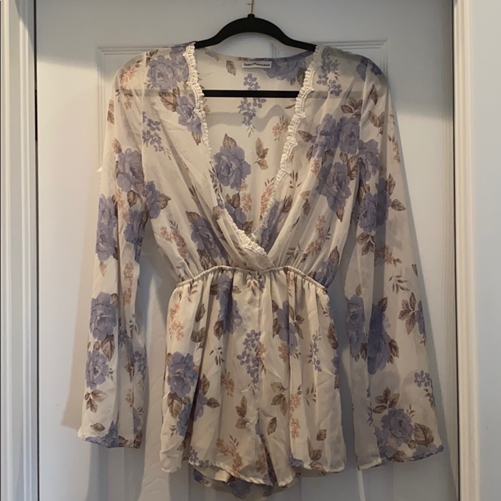 Beautiful floral and lace romper!